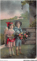 AIMP6-0536 - ENFANT - Deux Petites Filles Tenant Des Fleurs   - Dessins D'enfants