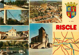 32 - Riscle Sur L'Adour - Multivues - Blasons - Automobiles - Flamme Postale De Riscle Sur L'Adour - CPM - Voir Scans Re - Riscle