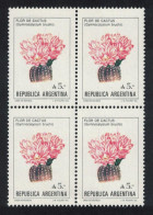 Argentina Cactus 'Gymnocalycium Bruchii' A 5- Block Of 4 1985 MNH SG#1942 - Nuevos