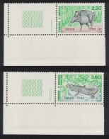 Andorra Fr. Boar Lizard Nature Protection 2v Corners 1989 MNH SG#F422-F423 MI#403-434 Sc#376-377 - Nuevos