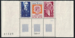 Andorra Fr. General De Gaulle's Visit To Andorra 2v Bottom Strip 1972 MNH SG#F243-F244 - Nuevos