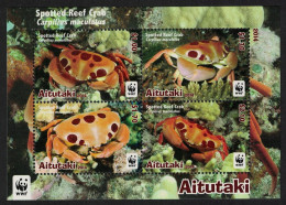 Aitutaki WWF Spotted Reef Crab MS 2014 MNH SG#MS827 - Aitutaki