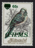 Aitutaki Zebra Dove Bird 65c On 72c Overprint 'OHMS' 1985 MNH SG#O28 - Aitutaki