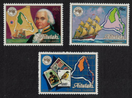 Aitutaki Captain Bligh Ship Map Bird 3v 1984 MNH SG#504-506 - Aitutaki