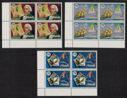 Aitutaki Captain Bligh Ship Map Bird 3v Corner Blocks Of 4 1984 MNH SG#504-506 - Aitutaki