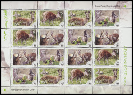 Afghanistan WWF Himalayan Musk Deer Sheetlet Of 4 Sets 2004 MNH - Afghanistan