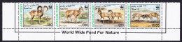 Afghanistan WWF Urial Bottom Strip Of 4v WWF Text 1998 MNH MI#1819-1822 - Afghanistan