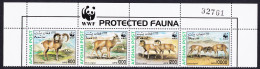 Afghanistan WWF Urial Top Strip Of 4v WWF Logo And Number 1998 MNH MI#1819-1822 - Afganistán