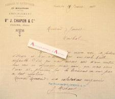 ● COURS 1888 (Rhône) - CHAPON & Cie - Fabrique De Couvertures Et Molletons - Ameublement - Lettre Commerciale - Michaud - 1800 – 1899