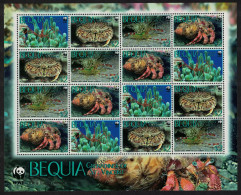 Bequia WWF Caribbean Reef Crustaceans Sheetlet Of 4 Sets 2010 MNH MI#647-650 - St.Vincent & Grenadines