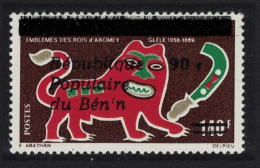 Benin Lion And Sickle Glele Royal Emblem Ovpt 90f 1986 MNH SG#1003 MI#429 - Benin – Dahomey (1960-...)