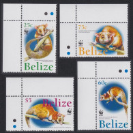 Belize WWF American Woolly Opossum 4v Corners 2004 MNH SG#1315-1318 MI#1283-1286 Sc#1177-1180 - Belice (1973-...)