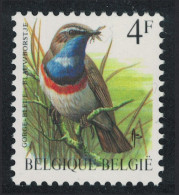 Belgium Bluethroat Bird Buzin 'Gorge-bleue' 4f Normal Paper 1989 MNH SG#2848 MI#2373x Sc#1222 - Unused Stamps