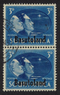 Basutoland Victory Stamps Of South Africa Optd Basutoland Pair 3d 1945 Canc SG#31p - 1933-1964 Crown Colony