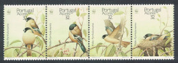 Azores Birds WWF Sao Miguel Bullfinch Strip Of 4v 1990 MNH SG#500-503 MI#405-408 Sc#385-388 - Açores