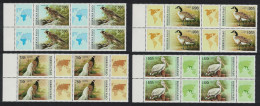 Burkina Faso Pelican Pheasant Goose Birds 4v Blocks Of 4 With Margins 1996 MNH MI#1406-1409 Sc#1087-1090 - Burkina Faso (1984-...)