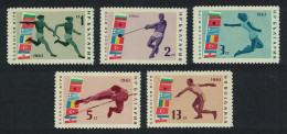 Bulgaria Running Discus Hammer High Jumping Balkan Games 5v 1963 MNH SG#1393-1397 - Ongebruikt