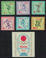 Bulgaria Football Volleyball Wrestling Olympic Games Tokyo 6v+MS 1964 MNH SG#1475-MS1480a MI#1488-1493 - Unused Stamps