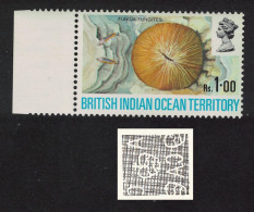 BIOT Mushroom Coral 1R Watermark Variety 1971 MNH SG#43w - Britisches Territorium Im Indischen Ozean