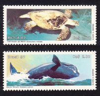 Brazil Hawksbill Turtle Right Whale Endangered Animals 1987 MNH SG#2274-2275 MI#2214-2215 - Ongebruikt