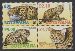Botswana WWF Black-footed Cat 4v Block Of 4 2005 MNH SG#1040-1043 MI#817-820 Sc#806-809 - Botswana (1966-...)