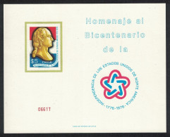 Chile American Revolution Souvenir Card 1976 MNH SG#776 MI#757 Sc#492 - Cile