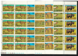 Chad WWF Endangered Animals 6v Blocks Of 12 Stamps [A] 1979 CTO SG#555-560 MI#849B-854B Sc#367-372 - Chad (1960-...)