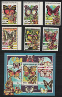 Central African Rep. Butterflies Scouts 6v+MS 1989 MNH MI#1418-1423+Block 492A - Zentralafrik. Republik