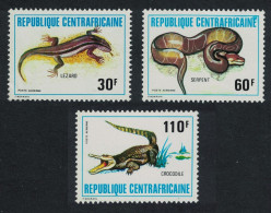 Central African Rep. Lizard Snake Crocodile Reptiles 3v 1981 MNH SG#800-802 - Zentralafrik. Republik