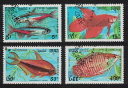 Cambodia Aquarium Fish 4v 1992 CTO SG#1214-1217 - Cambogia