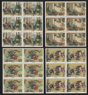 China Outlaws Of The Marsh 4th Series Blocks Of 6 1993 MNH SG#3854-3857 MI#2483-2486 Sc#2449-2452 - Unused Stamps