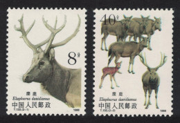 China Pere David's Deer 2v 1988 MNH SG#3590-3591 MI#2213-2214 Sc#2182-2183 - Unused Stamps