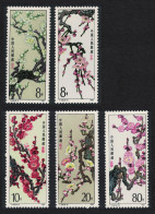 China Mei Flowers Paintings %v 1985 MNH SG#3377-3382 MI#2000-2005 Sc#1974-1979 - Ongebruikt