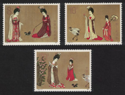 China Tang Paintings Beauties Wearing Flowers 3v 1984 MNH SG#3300-3302 MI#1923-1925 Sc#1901-1903 - Ongebruikt