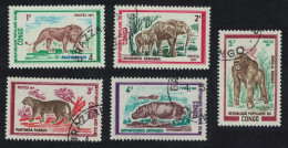 Congo Lions Elephants Hippo Monkeys Wild Animals 5v 1972 Canc SG#333-337 - Used
