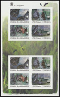 Comoro Is. WWF Livingstone's Fruit Bat Imperf Sheetlet Of 2 Sets 2009 MNH - Comores (1975-...)