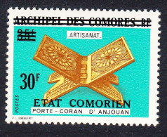 Comoro Is. Coran Overprint 'Etat Comorien' 30 Fr On 35 Fr 1975 MNH MI#220 Sc#141 - Autres & Non Classés