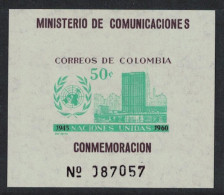 Colombia UN Day MS Imperforate 1960 MNH SG#MS1055 MI#Block 21 - Colombia