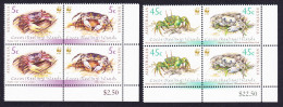 Cocos (Keeling) Is. WWF Crabs Pairs Corner Blocks 2000 MNH SG#389-392 MI#400-403 Sc#333-334 A-b - Islas Cocos (Keeling)