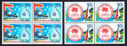 Cocos (Keeling) Is. Sailing Southern Cross 2v Blocks Of 4 1979 MNH SG#32-33 Sc#32-33 - Isole Cocos (Keeling)
