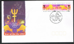 Christmas Is. Chinese New Year 'Year Of The Ox' 2v FDC 1997 SG#434-435 - Christmaseiland