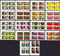 Cook Is. Flowers Definitives 18v Blocks Of 4 2010 SG#1548-1565 Sc#1305-1322 - Islas Cook