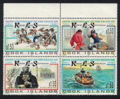 Cook Is. Death Centenary Of Robert Louis Stevenson Author 1994 MNH SG#1373-1376 - Islas Cook