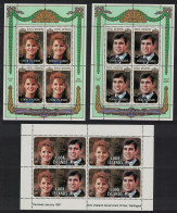 Cook Is. Royal Wedding Prince Andrew Sheetlets Revalued 1987 MNH SG#1147-1149 - Cook