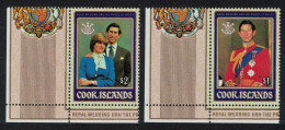 Cook Is. Charles And Diana Royal Wedding 2v Corners 1981 MNH SG#812-813 MI#778-779 - Cookeilanden