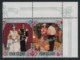 Cook Is. Silver Jubilee Corner Pair Ovpt 'O.H.M.S.' 1978 Canc SG#O27-O28 - Islas Cook