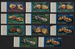 Cook Is. Shells 11v Overprint 'O.H.M.S.' 1978 MNH SG#O16-O26 - Islas Cook