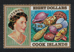 Cook Is. Queen Elizabeth II And Sea Shells $8 1975 MNH SG#486 - Islas Cook