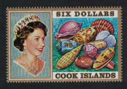 Cook Is. Queen Elizabeth II And Sea Shells $6 1975 MNH SG#485 - Islas Cook