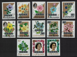 Cook Is. Flowers OFFICIAL STAMPS Optd 'O.H.M.S' 13v 1975 Canc SG#O1-O13 - Islas Cook